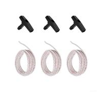 ZAMETTER Lot de 3 cordes de traction de 3 m avec poignées pour tondeuses à gazon, tronçonneuses, petits moteurs 4 mm - Cordon de rechange en nylon ABS