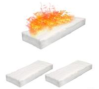 ZAMETTER Lot de 3 éponges en laine de céramique bioéthanol pour cheminée d'intérieur et cheminée - Éponges en gel bio fibres (30 x 10 x 5 cm)