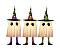 ZAMETTER Lot de 3 lanternes à suspendre pour Halloween - Chapeau de sorcière - 3 modes d'éclairage - Décoration de jardin effrayante - Lanterne à suspendre avec modes clignotants pour espaces