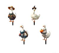 ZAMETTER Lot de 4 piquets de jardin en PVC résistant aux intempéries pour Halloween, décoration de jardin pour les vacances, affichage saisonnier et marqueurs d'allée