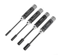 ZAMETTER Lot de 4 tourne-écrous hexagonaux 4 mm, 5,5 mm, 7,0 mm, 8,0 mm pour voitures télécommandées, hélicoptères, avions, bateaux, outils de loisirs (noir)