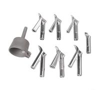 ZAMETTER Lot de 8 buses de soudage à air chaud en acier inoxydable - Kit professionnel à air chaud - Kit de soudure à air chaud rond triangulaire avec tube standard de 35 mm pour feuille de PVC PP