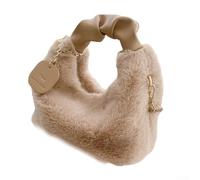 ZAMETTER Petit sac à bandoulière en peluche pour femme, fourre-tout décontracté pour un usage quotidien et les voyages, Kaki peu profond.