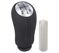 ZAMETTER Pommeau de levier de vitesse de rechange pour Renault Clio III Megane II 5 vitesses avec finition cuir et motif marqué (ligne noire)