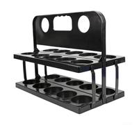 ZAMETTER Porte-bouteille pliable à 10 compartiments pour salle de sport et équipes cyclistes - Support en plastique robuste avec poignée - Organiseur de rangement noir ou bleu pour une mise à côté