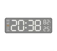 ZAMETTER Réveil numérique à grand écran de 22,9 cm, affichage LED, affichage électronique de la température, de l'humidité, télécommande USB, pour salon, chambre à coucher, bureau, compte à rebours