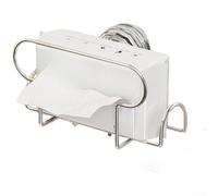 ZAMETTER Support mural à ventouse pour salle de bain et cuisine Distributeur de lingettes en métal avec forte adhérence moderne minimaliste Noir blanc argenté