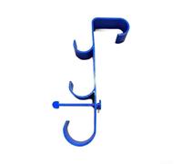 ZAMETTER Support robuste à 3 crochets pour piscines hors sol Intex jusqu'à 7 cm - Cadre gris et bleu - Peut contenir un écumoire, une brosse, un tuyau et un outil de serviette (2e génération) - Bleu