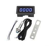 ZAMETTER Tachymètre numérique LED AC110-230 V haute précision 4 LED numériques RPM capteur de vitesse commutateur capteur professionnel AC110-230 V L-ED (bleu)