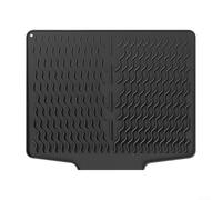 ZAMETTER Tapis d'égouttoir à vaisselle en silicone 40 x 33 cm avec rebord de drainage pour vaisselle de cuisine, comptoir, noir, gris, gris foncé, résistant à la chaleur, antidérapant, grande taille