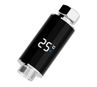 ZAMETTER Thermomètre numérique LED pour douche avec code couleur et affichage de la température pour la sécurité du bain de bébé de 0 à 99 degrés, cuivre noir et ABS, 92 mm