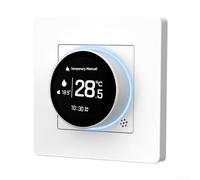 ZAMETTER Thermostat intelligent WiFi à bouton programmable - Thermostat mural numérique - Contrôleur de chauffage central - Contrôleur à distance de gestion du chauffage LED (Blanc-GB)