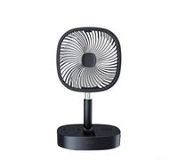 ZAMETTER Ventilateur de sol télescopique pliable rechargeable par USB, 5 vitesses, 4 réglages de minuterie, oscillant électrique, sur pied haut, ventilateur de refroidissement à air (bleu)