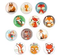 Zamety 12 Pcs Magnet Frigo, 30MM Magnet Frigo Enfant, Aimant Frigo Décoratif avec d’Adorables Motifs de Renards, Convient pour Armoire, Bureau, RéFrigéRateur Art Cadeau pour Adultes