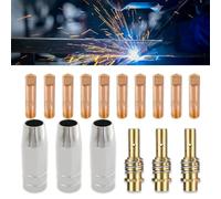 Zamety 16 Pièces MIG Soudeur Consommable, Torch Accessoire, MB15 15AK Pointe de contact, 3 Buses | 3 Connecteur | 10 Supports de Pointe-10×0.8 mm