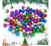 Zamety 200 Pièces Noël Jingle Bells, Coloré Petites Clochettes Grelots, 12mm Multicolore Mini Cloche Coloré pour Décoration de Noël, Bracelet, Bricolage