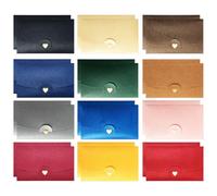 Zamety 24 Pièces Enveloppe Couleur, 12 Couleurs Enveloppe Cadeau 17.5x11cm