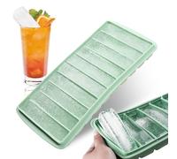 Zamety Bac a Glacon, Bac a Glacons avec Couvercle, 10 Grilles Silicone Bacs à Glaçons, Moule Glacon Silicone sans BPA, Bac Glacon pour Les Sports et Les Bouteilles d'eau, Vert