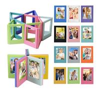 Zamety Cadre Photo Magnetique, 12 Pièces Magnet Photo Frigo, Modifiable Creative Cadre Magnetique Frigo, pour Réfrigérateur, Tableau Blanc et Surfaces Métalliques, 12 Colorés