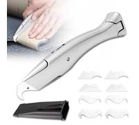 Zamety Cutter Professionnel Set, Universelle Cutter Moquette Couteau à Crochet avec 8 Remplacement des Lames et Protections Plastique, Idéal pour Découpe de Revêtements de Sol en PVC