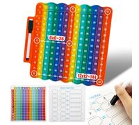 Zamety Pop It Fidget Toys, 2 in 1 Popit, Table de Multiplication Popite pour Enfant, Jouets Anti Stress Enfant, Pop it Bebe, Éducatifs Pop Up Jouet avec Cartes Mathématiques et Stylos Effaçables