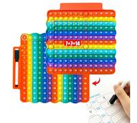 Zamety Pop It Fidget Toys, Popite pour Enfant, Table de Multiplication et d'addition Popit, Jouets Anti Stress Enfant, Éducatifs Pop it Bebe Jouet avec Cartes Mathématiques et Stylos Effaçables