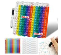 Zamety Popit Fidget Toys, Table de Multiplication Popit, Popite pour Enfant, Popper Bebe avec Cartes Mathématiques et Stylos Effaçables, Éducatifs Jouets Anti Stress Enfant Sensory Toy