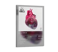 Zamm PNL Poster sur toile pour album Que La Famille - Décoration murale pour salon, chambre à coucher, maison, bureau, salle de sport - 20 x 30 cm