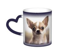 Zamoux Mug humoristique en céramique avec imprimé chihuahua changeant de couleur dans le ciel