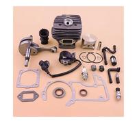 ZAMRMCR Kit Cylindre 54 mm, Piston, Vilebrequin, Bobine d'allumage, Compatible MS660 066 MS 660, Joint, Filtre à Carburant/Huile, durites