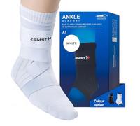 Zamst A1 Chevillère Blanche de Sport - Support Respirant pour Hommes et Femmes avec Sangles Ajustables à Trois Bandes - Idéale pour Entorse Latérale Modérée - Pied Gauche, Taille XL