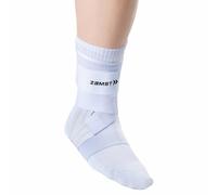 Zamst A1 Chevillère Blanche de Sport - Support Respirant pour Hommes et Femmes avec Sangles Ajustables à Trois Bandes - Idéale pour Entorse Latérale Modérée - Pied Gauche, Taille M