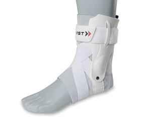 Zamst A2-DX Bandage de cheville réglable pour éviter les entorses lourdes grade III - Bandage d'instabilité chronique pour la cheville - Droite - Taille S - Blanc