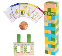 Zamtzax Torre de Blocs Empilables en Bois pour Enfants et Adultes - Jeu de Défi Rapide pour des Soirées en Famille, Défi d'Empilage avec Blocs pour Jeux de Fête ou en Classe