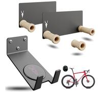 ZAMURANO. Support vélo mural, range velo à pédales, route, vtt, cintre vélo électrique. Crochet pour vélo et cintre pour casque.