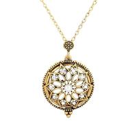 ZAMXHUG 1 pièce Collier avec Lentille Pendentif de Grossissement 2.5x,pour la Lecture d'étiquettes et de menus Collier Pendentif Monocle Vintage Décoration de Noël créative