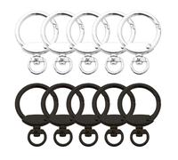 ZAMXHUG 10 pcs Polyvalent Fermoir Mousqueton Pivotant,Rond Mousqueton, Snap Ressort Anneau Boucle Alliage De Zinc Trousseau Crochet Clips pour Sacs, Sacs à Main, Porte-clés, Travaux Manuels