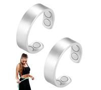 ZAMXHUG 2 Pièces Bague Connectée Femme,Bague Anti Stress,Anneau Magnétique Thérapeutique Pour Drainage Lymphatique, Anneau Magnétique En Cuivre, Ouverture Réglable