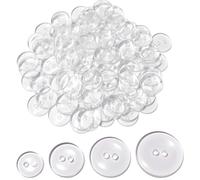 ZAMXHUG 200 pcs boutons ronds en transparents pour couture,4tailles,avec boîte de rangement, boutons ronds mixtes pour travaux manuels, couture, décoration de vacances 12.5mm 15mm 18mm 20mm