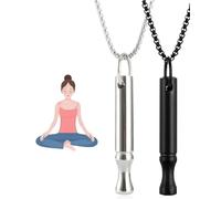 ZAMXHUG 2pcs Colliers pour Homme, Colliers de Respiration, Collier Anti Stress Respirant, Cadeaux spirituels, pour arrêter de Fumer ou de Panique, Acier Inoxydable
