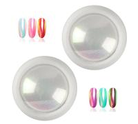 ZAMXHUG 2PCS Poudre Chrome Ongle Perle Holographic Nail Powder Chrome Pigment,Poudre Ongle Effet Caméléon,Paillettes et Micro-Billes pour Nail Art