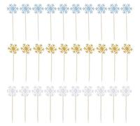 ZAMXHUG 60 Pièces Flocon de Neige Decoration Gateau - Decoration Gateau Paillettes, Figurine Gâteau Cupcake pour Anniversaire Mariage Fête Cake Topper