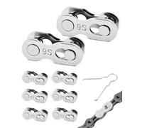 ZAMXHUG 8 paires Maillon rapide 9 vitesses avec outil, attache rapide chaîne 9v pour chaîne VTT et vélo route, acier inoxydable, réutilisable, réparation cyclisme, outil démontage inclus