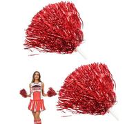 ZAMXHUG Cheer Leader Poms Boule d'Acclamations - 2 pcs Métallique Brillante Pom pour Pom-Pom Girl avec poignées Cheer Poms pour Jeux de Ballon,fêtes de Carnaval,Accessoires De Pom-Pom Fille Chaude