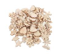 ZAMXHUG Décoration Bois Naturel - 100 pcs Deco Bois,Embellissements Fleurs Feuilles pour Décorations de Mariage Décorations pour Arbres de Noël Scrapbooking Artisanat de Bricolage Décorer