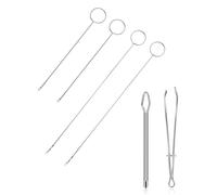 ZAMXHUG Kit de Boucle de Couture - 6 pcs Comprenant Crochet de Tourneur de Flexible Pince à Épiler en Métal Outil de Tourneur à Boucle Long avec Verrou pour DIY Accessoires de Tricot