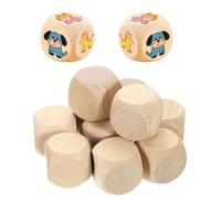 ZAMXHUG Lot De 30 Dés En Bois Brut De 20 Mm, Ronds Et Vierges, À Six Faces, Non Peints, Pour L'enseignement, Les Ressources Et Les Jeux