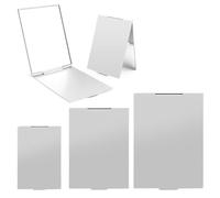 ZAMXHUG Miroir de Poche - 3 pcs Miroir de Maquillage Ultra Fin et Durable avec Coque en Aluminium, Miroir Pliable Portable Unisexe, Miroir cosmétique pour Les Voyages,Polyvalent Miroir (3 Tailles)