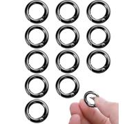 ZAMXHUG Mousqueton Rond - 12 PCS 17 mm Rond Mousqueton, Snap Ressort Anneau Boucle Alliage De Zinc Trousseau Crochet Clips pour Sacs, Sacs à Main, Porte-clés, Travaux Manuels,Noir