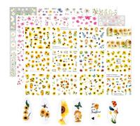 ZAMXHUG Stickers Ongles - 36 Feuilles 3D Fleur Stickers Ongles Nail Art Autocollants Ongles Autoadhésif 5D Deco Ongle Nail Art Design Manucure